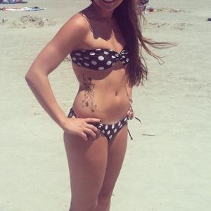 Strapless Black and white polka dot bikini